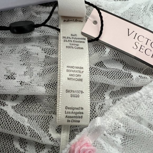 For Love & Lemons Belle Cheeky Ruffle Panty XS White Sheer Stretch Lace VS - Picture 8 of 10